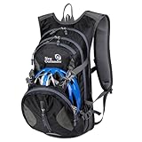FLEXMAN Motorradhelm Rucksack, 20 L Wasserfester Fahrrad Trinkrucksack mit Mehreren Taschen für Outdoor Aktivitäten (Schwarz)