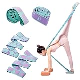 Yoga Gurt Mit 2er Pack 8 Schlaufen Resistance Bands - Für Effektives Stretching und Training, Fitnessband, Dehnungsband und Gymnastikband in Einem - Ideal für Enthusiasten und Sportler