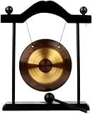 Zen Gong – Vintage Chinesisches Feng Shui Desktop Dekor mit Holztrommelstock für Zuhause