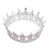 LALADEFIEE Barock Brautkrone mit Tropfen strass und Runden Kristallen Leichter Silber Tiara Kopfschmuck für Hochzeit Party und Prinzessinnen Geburtstagsfeier Elegantes Braut Festaccessoire