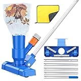 Poolsauger Staubsauger, Pool Boden Reinigung 180cm, Poolsauger Bodensauger mit 5 Abnehmbare Verstärkung Aluminiumstange & Putztuch, Pool Reinigung Bodensauger, Poolsauger für Gartenschlauch