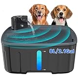 Kittyspout Trinkbrunnen für Hunde Kabellos, 8L/ 270 oz Grosse Hundebrunnen/Katzenbrunnen mit Bewegungsmelder, Hunde Trinkbrunnen Kabellos mit Akku 5000mAh, mit Leiser Pumpe und Aktivkohlefilter