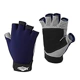 Palmyth UV-Angelhandschuhe Sonnenschutz Fingerloser Kajakhandschuh Herren Damen UPF 50+ LSF zum Segeln, Wandern, Paddeln, Kanufahren, Rudern, Fahren (Marineblau, X-groß)