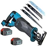 New Upgrades Säbelsäge Akku, bürstenlose Akku Universalsäge mit 18V 5.5Ah Akku, 0–3500 SPM, 4 Sägeblätter, werkzeugloser Sägeblattwechsel, Säbelsäge für Holz- und Metallschneiden ﻿