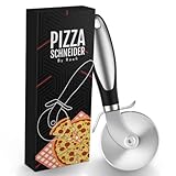 Scharfer Pizzaschneider. Wackelfreier Pizzaroller aus Edelstahl zum mühelosen Schneiden von Pizzen in Scheiben. Schützender Klingenschutz mit rutschfestem Griff.Einfache (Pizza Cutter 7 cm)