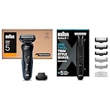Bundle of Braun Series 5 Rasierer Herren Wasserdicht, Made in Germany, 52-B1200si, Blau + Braun Series XT3 45 Min Akku, Wasserdicht, XT3200, Schwarz