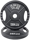 BalanceFrom Hantelscheibe aus Gusseisen für Krafttraining und Gewichtheben, olympisch, 15,9 kg, Paar