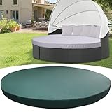 Outdoor-Kissenbezug, rund, 167,6 cm, elastisches Band, Ersatz, einfache Passform, für Terrasse, Sonnenbett, strapazierfähiger, wasserdichter Stoff, dunkelgrün, perfekt für Sommerentspannung