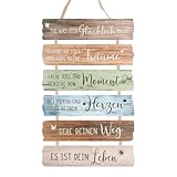 Chstarina 6 Stück Holzschilder mit Sprüchen, Motivationsschild Holz, Lebenseinstellung Schild, Holzschild Deko, Jugendweihe Deko Schild, Schild Holz Schulkind, Schild Geschenke für Freunde und Liebste