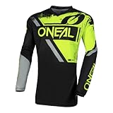 O'NEAL | Motocross-Jersey | MX Enduro | Gepolsterter Ellbogenschutz, V-Ausschnitt, atmungsaktiv | Element Jersey Shocker V.23 | Erwachsene | Schwarz Neon-Gelb | Größe M