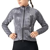 NUCKILY Radtrikot Damen Langarm Fahrradtrikot, Winter-Thermo-Fleece Radtrikot Slim Fit Winddicht Fahrrad Trikot mit Doppelreißverschlüssen (DE/NL/SE/PL, Alphanumerisch, M, Regular, Regular)