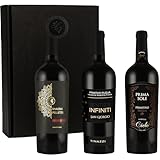 Geschenkset Primitivo | 3 hochwertige italienische Rotweine aus Apulien | Weingeschenk für Genießer