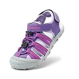 DREAM PAIRS Kinder Jungen und Mädchen Sandalen Outdoor Sportsandalen Strandsandalen Schwarz Klassische Sandalen Klettverschluss Atmungsaktiv Verschleißfest,Size 35,Alles Lila,171111-K