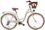 Goetze City Bike Mood 28 Zoll 7 Gang Tiefeinsteiger Retro Damenfahrrad mit Korb