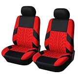 KIUYNHMSI Auto Sitzbezügesets Set für Skoda Yeti 2014 2015 2016 2017, Stoff Sitzbezug Allwetter Schonbezüge Rutschfester Innenraum Zubehör,A/2 Seats-A/Red