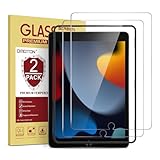 OMOTON 2 Stück Panzer Schutz Glas für iPad 9 (2021)/ iPad 8 (2020)/ iPad 7 (2019)/iPad Air 3 und ein Ausrichtungswerkzeug, HD Schutzfolie für iPad 10.2 inch, 9H Härte, Kratzfest, Blaschenfrei