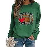 DxanDn Sweatshirt Damen Pullover Casual Mode Langärmliges Sweatshirt Mit Rundhalsausschnitt Und Rugby Print Pullunder Elegant Schick Sweater Hochwertige Sweatjacke Weich Bequem Sweatjacke Sportjacke