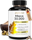 30.000mg pro Kapsel - 365 Maca Kapseln hochdosiert - 750mg Maca-Extrakt 40:1 = 30.000mg Maca-Pulver - 1 Kapsel/Tag - Jahresvorrat