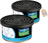 h2i Premium Duftdose | ice black | 2 Stück | Auto Lufterfrischer und Duftspender für Camping, Büro & Zuhause | 60 Tage frischer Duft mit Mengenregulierung |b| passt in Getränkehalter | mit h2i Sticker