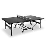 JOOLA Tischtennisplatte BLACK OUTDOOR, Wetterfest, Mobile & Klappbarer Tischtennistisch | 6mm Aluminium Plattenstärke | Inklusive Netz , schwarz, 274 x 152,5 x 76 cm