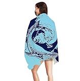 HAXNOHEY Strandtuch Duschtuch Badetuch Groß Saunatuch Badeponcho Mikrofaser Badetuch Strandtuch Mikrofaser Personalisiert Sandfreie Strand Helle Linien L
