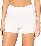 4How Damen Tights Unterrock kurz eng Sport Sporthose Radlerhose Fitness Pole Yoga Shorts Tanzen Hotpants Volleyball Shorts weiß S