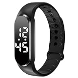Digital Kinderuhr Armbanduhr Kinder Junge Mädchen Schrittzähler Kinder Digitaluhr Fitnessarmband Fitness Tracker Kinder Uhr Schlaftracker Fitnessuhr ohne App und Handy Wecker Wasserdicht Kalorien