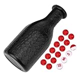 Sonew Billard Shaker Flasche mit 16 Nummerierten Bällen und Würfelsbox -Poolzubehör für - und PEA Spiele Black Gummi Billard Vorräte (Black)