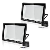 toobettp 2PCS 200W LED Strahler Außen, Superhell 20000LM Fluter Flutlicht 6500K Kaltweiß, IP66 Wasserfest LED Strahler, Scheinwerfer Aussenstrahler für Gärten, Innenhöfe, Garage, Hotel