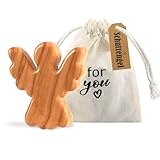 Guardian Angel Christliche Geschenke Schutzengel Figur, Handschmeichler Holz Olivenholz Taufe Glücksbringer Prüfung Schutzengel Geschenk für Familie Freunde Patient