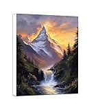 Diamond Painting Landschaft, 5D DIY Diamond Painting Kinder und Anfänger, Mosaikherstellung Bastelset, Fallen Diamant Malerei Stickerei Set für Wanddekorationen, Geeignet Als Geschenk 35x50cm 0a-480