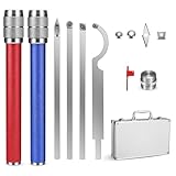 Yigowyigo 17 Stücke Drechselwerkzeug Hartmetall, Drechseleisen Werkzeug Zubehör Set, Schwanenhals-drechselwerkzeug Set, Mit Diamantform/Rundem/Quadratischem Messerko