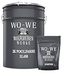 WO-WE 2K Poolfarbe Poolbeschichtung Schwimmbadfarbe - Lichtblau wie RAL 5012-2,5Kg