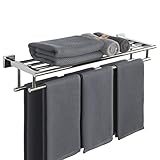 SAYAYO Handtuchhalter Bad Wand Gästehandtuchhalter Wandmontage Edelstahl Premium Doppelt Badetuchhalter für Badezimmer und Küche 70CM, EGZ8070-C