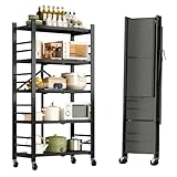 MAGIC SELECT Regal zu Lagern. Modulares Mehrzweckregal. Regal mit Rädern. Klappbares Standregal. Möbel für Küche, Bad, Schlafzimmer, Wohnzimmer mit 5 Ablagefächern.