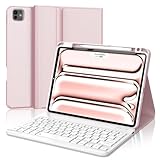 FOGARI Tastaturhülle für iPad Pro 11 2024 (M4), kabellose Bluetooth-Tastatur, Hülle mit Stifthalter, automatische Schlaf-Abdeckung für iPad Pro 11 Zoll A2836/A2837/A3006, Roségold