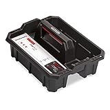 Kistenberg Werkzeugkasten Werkzeug-Tragekasten Werkzeugtrage Transportbox Werkzeugträger (inklusive Trennstege, ergonomischer Griff, Kunststoff, schwarz, 395 x 295 x 190 mm)