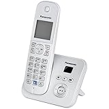 Panasonic KX-TG6821GS DECT Schnurlostelefon mit Anrufbeantworter (strahlungsarm, Eco-Modus, GAP Telefon, Festnetz, Anrufsperre) perl-silber