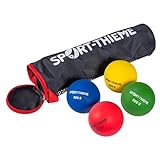 Sport-Thieme Übungsstoßkugel Set KidsAthletics | 4er Set, robust, leicht, vielseitig | Für Training, Indoor Outdoor | Kunststoff | Ø 100 mm | 0,5 kg pro Kugel