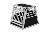 ALPUNA Transportbox N20 – Aluminium Hundebox 72×60×62 cm – Auto Hundebox mit Notausstieg, sicherer Hundetransport im Kofferraum