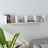 LLEZKBR Regal, Wandregale & Ledges-CD-Wandregal, weiß, 100 x 18 x 18 cm, Holzwerkstoff