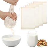 6 Stück Nussmilchbeutel 20 × 30 Cm Feingewebt Cheesecloth Passiersieb Abseihtuch Wiederverwendbar, Nylon Nut Milk Bag Filterbeutel Nussmilchbeutel Bio Waschbar Für Saft, Kaffee, Joghurt, Mandelmilch
