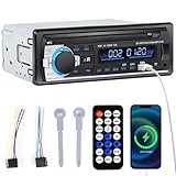 Behogan Autoradio Bluetooth, 1 Din AM/FM Autoradio mit Stereo-Sound, Auto Radio Bluetooth mit Fernbedienung, LCD Bildschirm, Freisprechfunktion, Unterstützt 2 USB/AUX/SD/TF/EQ/DSP/MP3 Player