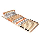Coemo 7-Zonen-Federholzleisten-Tellerlattenrost KombiFlex 90x200 cm hochflexible Teller für optimale Körperanpassung am Bett, Lattenrahmen Made in EU - Lattenrost mit Kopfteilverstellung