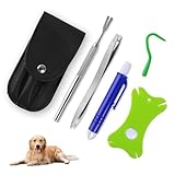 DIYCUT Premium 6er Set Zeckenentferner, Zeckenzange, Edelstahl-Pinzette für Hunde, Zeckenzange Mensch, mit Aufbewahrungsbeutel, |für Mensch/Hund/Katze, Entfernen Zecken, Läusen, Schmutz