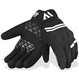 WFX Premium-Motorradhandschuhe, strapazierfähig, wasserdicht, Wintersport, Vollfinger-Motorradhandschuhe, Winddicht, Touchscreen, für Straßenrennen, Motocross, Radfahren und Outdoor (Schwarz, L)
