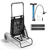 VEVOR Strandkarre Bollerwagen Sandwagen, Strandwagen 74,84 kg Tragkraft, Zusammenklappbarer Sandwagen aus Stahl 69 bis 114 cm Einstellbare Höhe, Robuster Wagen für den Strand