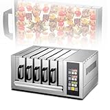 4200 W Kommerzieller Elektrischer Spießofen, 5 X 10 Spieße, Intelligenter Grill Aus Edelstahl Mit Ölauffangwanne, 0-400 ℃ Einstellbar Und 0-99-Minuten-Timer, Bratofen Für Snackbar, Restaurant, Party