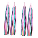 WOONEKY 2 Paare Bunte Fahrrad Lenker Streamers für Sichere Langlebige Lenker Dekoration für Kinderfahrräder und Scooter Windbewegte Attraktive Bänder für Stilvollen Fahrspaß