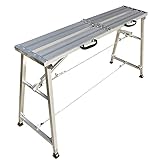 Mehrzweck-Aluminium-Gerüstleiter, verstellbar, zusammenklappbar, 400 kg Tragkraft, 27 cm breit, 180 cm lang, tragbare Trittleiter für Zuhause und Bau